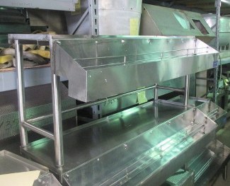5' Stainless Steel Back Bar Glass Drainboard w/ Double Liquor/Syrup Speed Rail 16507
