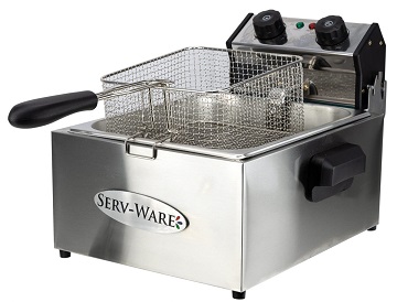 ServWare Single Basket Electric Countertop  Fryer - 1.5 Gallon
