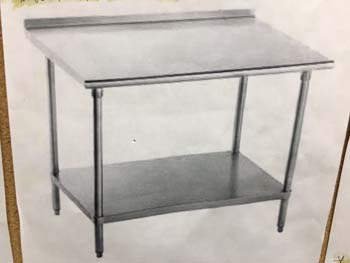 WORK TABLE 24 X 24 S/S W/Galvanized Undershelf/Legs W/Riser