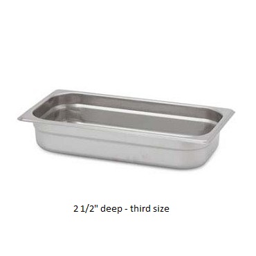 Royal Third Size Stainless Steel Steam Table Pans