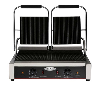 Serv-Ware Double Grooved Plates Panini Electric Grill