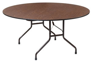 New, Walnut Finish Round Top Banquet Table-60