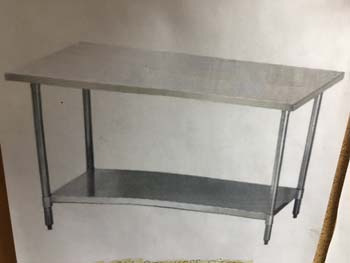 WORK TABLE 30 x 30 S/S W/Galvanized Undershelf/Legs